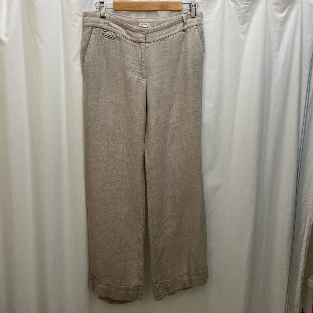 J Crew Ingrid Linen Pant in Gramercy Twill